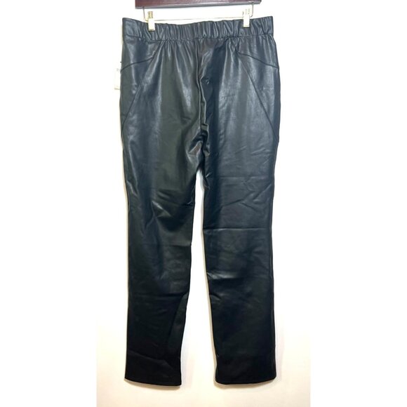 Anthropologie Pilcro Glasgow Faux Leather Skinny Pants Black Pull-On Size 32 NWT - Picture 6 of 14